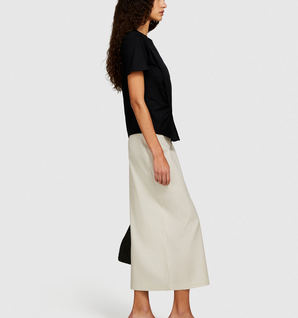 T-shirt with knot - women's short sleeve t-shirts - Black | Sisley image number 2